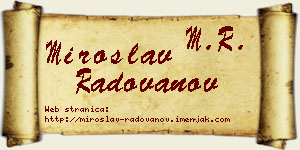 Miroslav Radovanov vizit kartica